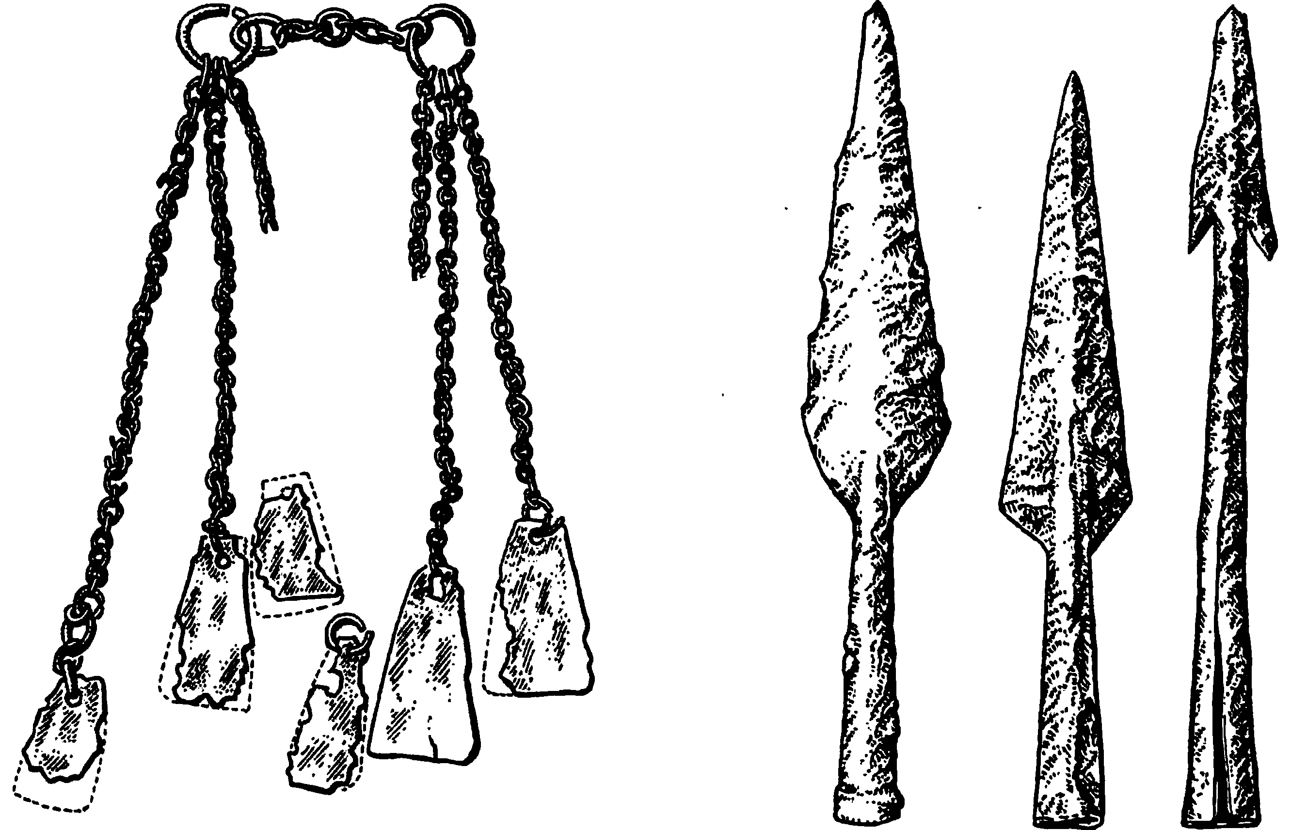 Славянские украшения и оружие зарубинецкой культуры (около рубежа н. э.)